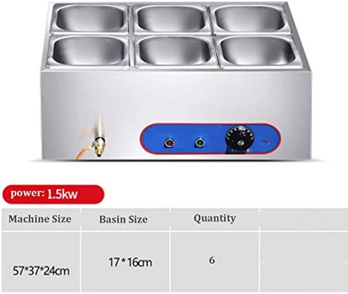 Newtry Commercial Buffet Food Parter Driescel Steel Isulation 1500W Интелигентна контрола на температурата со шест фиоки и капаци