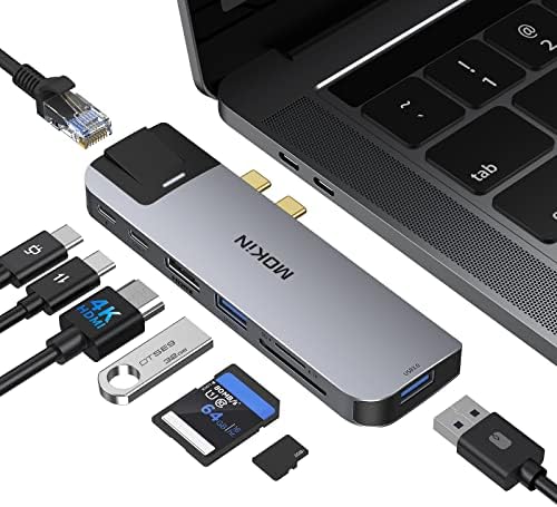 MACBOOK Pro USB Адаптер, USB C Multiport Адаптер Центар Mac Dongle За MacBook Pro/Air СО 4k HDMI Порта, gigabit ethernet, 2 USB,
