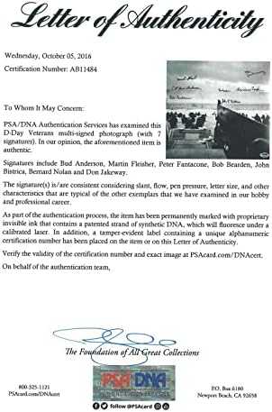 Д-ден ветерани мулти потпишани 11x14 Photo PSA DNA AB11484 X7 6/6/1944