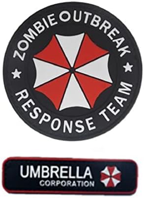 2PCS чадор корпорација тактички морал лепенка костим pvc амблем шијат на апликација за поддршка на кука -zombie појава на појава