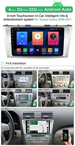 ASURE 9 инчен Android Автомобил Стерео Радио Со DPS Засилувач За Toyota Camry 2006-2011, 4 Основни 2G+32G GPS Единица За Навигација Со