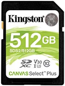 Кингстон 512GB SDXC Платно Изберете Плус 100r C10 UHS-I U3 V30