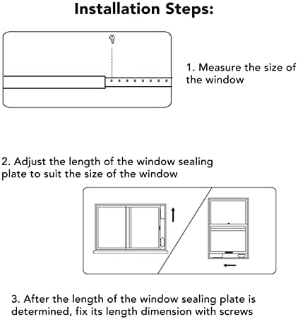 Комплет за прозорец на прозорецот за преносен климатик Natudeco ， Комплет за прозорецот за прозорецот на климатик прилагодлива плоча за запечатување