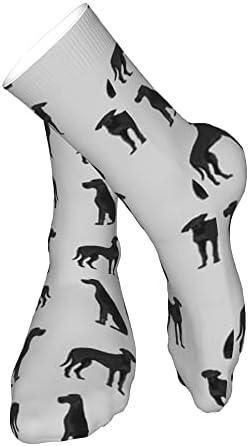 Аотоза Голем Данец Црна Едноставна Раса Куче Машки Атлетски Глуждот Чорапи Перница Трчање Чорапи за Мажи&засилувач; Жените Памучни