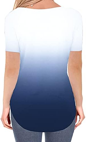 Графички џемпери на DGQPLPD за жени блузи за жени мода 2023 година женска маица со кратки ракави со врат од вратот