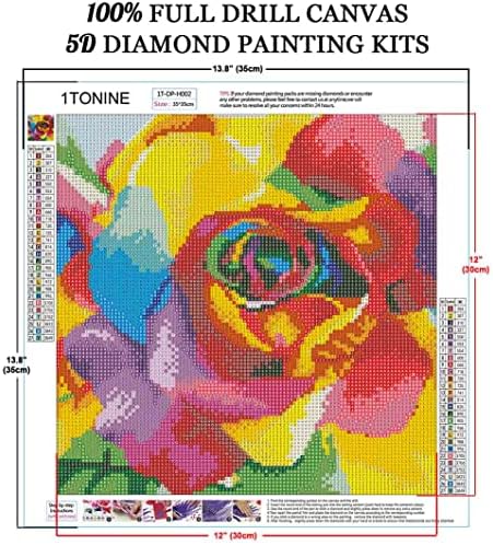 Виножито роза дијамантска уметничка слика за сликање за почетници - Клиренс wallидна уметност сликарство од дијамант за возрасни/деца - DIY 5D целосна вежба Дијамант До