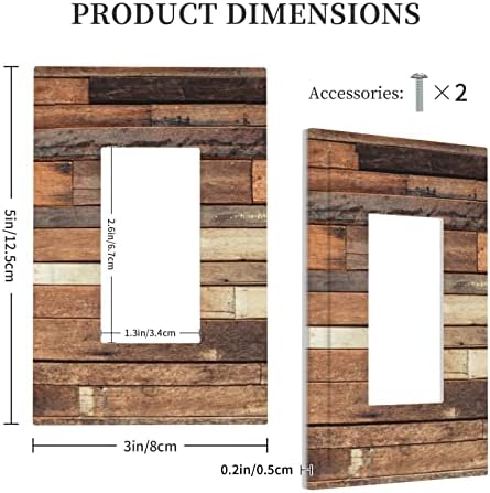 Рустикална земја кафеаво дрво 1 банда светло прекинувач покритие Декоративни единечни рокер wallидна плоча Декора прекинувач Електричен