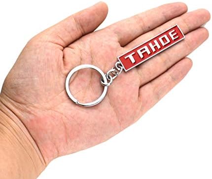 Aimoll 1PC Chrome Finish Tahoe Key Chine FOB Ring Amblem Amblem Keychain за Chevrolet