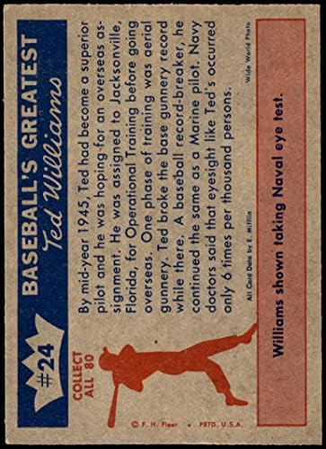 1959 Флер 24 Стрелец Тед Вилијамс Бостон Ред Сокс НМ/Мт Ред Сокс