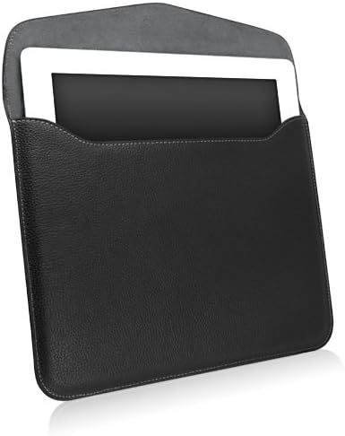Boxwave Case компатибилен со Delvcam Delv -Wform -7 - Извршна кожна торбичка, тенок кожен ракав за ракав со мека постава - џет црна