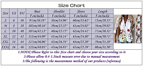 Обични Маици Жени Жени Секојдневен Цветен Принт Чипка Сплетка Ракав Превртување Јака Копче Џеб Блуза Надолу Кошула