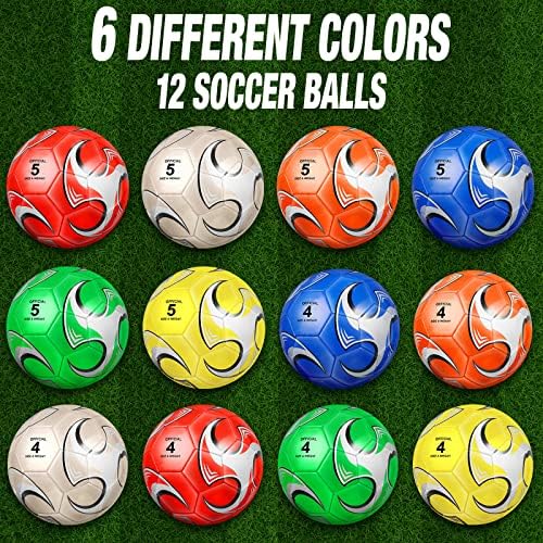 12 пакувања фудбалски топки за тинејџерски спортски фудбалски топка за возрасни со пумпа кул фудбал за тинејџерски возрасни надворешни спортови