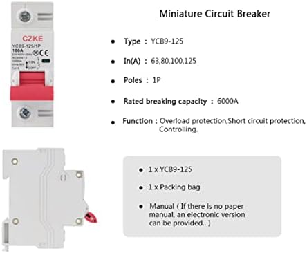 UNCASO YCB9 - 125 1p Минијатурен Прекинувач Mcb Заштита Од Преоптоварување Заштита ОД Краток Спој 63A 80A 100A