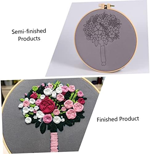 Favomoto 1 сет плетење уметност цветни цвеќиња DIY занаетчиски почетници почетник букет комплет за почеток на удар за додатоци за додатоци розова нишка игла крпа девојк?