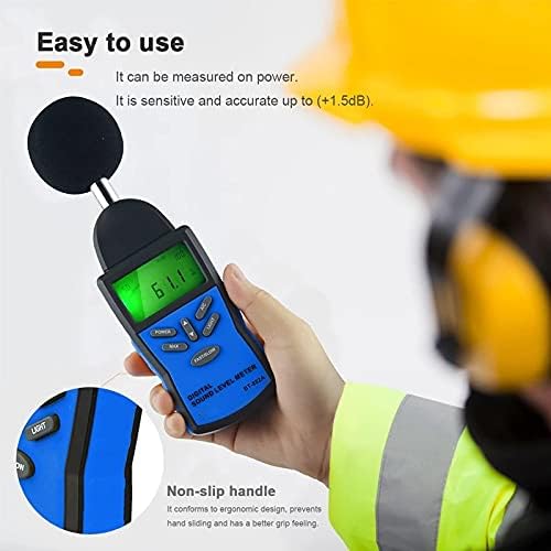 UOEIDOSB 30-130DB Дигитален мерач на звук Мерач на бучава Мерички инструмент за мониторинг на децибела за мониторинг на аудио тестер