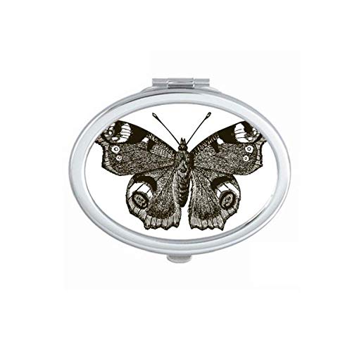Пеперутка со темно крило темна боја огледало преносна шминка за преклопување со двојни странични очила