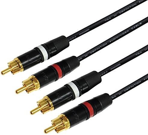 1 стапало-Аудио интерконекција кабелски пар обичај направен од најдобрите кабли во светот-користејќи ги конекторите за жица