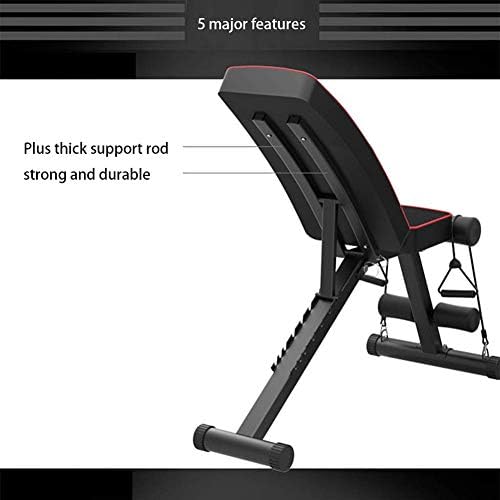 Топил гира домашна салата Седете на клупата фитнес опрема Дома фитнес стол за целосен тренинг на телото, мулти-функција прилагодлива клупа за тежина црна 115x50x54cm