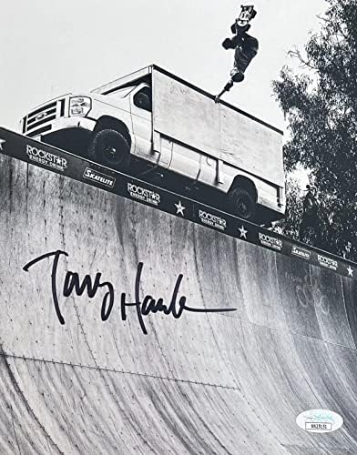 Тони Хок потпиша автограмирана 8x10 Фото JSA автентикација - Автограмирана екстремни спортски фотографии
