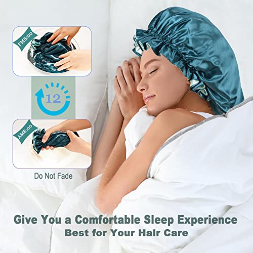 Сатенска хауба свила обложени хауба за спиење за жени преостанати капачиња за туширање голема реверзибилна хауба за коса за кадрава