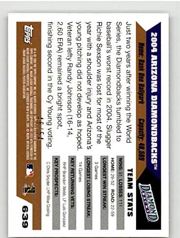 2005 година Бејзбол картичка Топс 639 Аризона Дијамандбакс