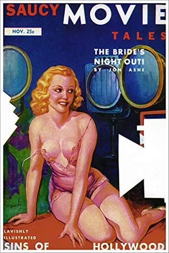 1930 -тите со солени филмски приказни „Невеста надвор од гроздобер класичен класичен pinup Girl Retro Cover Art Post“ - 11x17