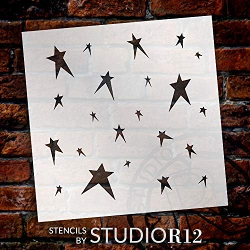 Starsвезди матрици од Студиор12 | Уметноста на примитивната шема - Шаблон за еднократна употреба на Mylar | Сликарство, креда, мешани медиуми