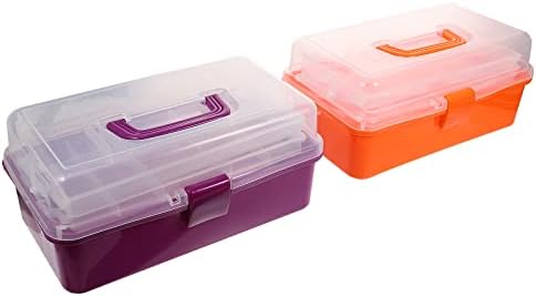 Пластични отпадоци за складирање на пластични кутии за складирање 2 парчиња удобни 3-слоеви за складирање кутии за сликање кутии за алатки