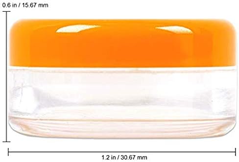 Козметиком 5г/5МЛ Тркалезни Проѕирни Тегли Со ПОРТОКАЛОВИ Капаци За Лосион, Креми, Тонери, Мелеми За Усни, Примероци Од Шминка