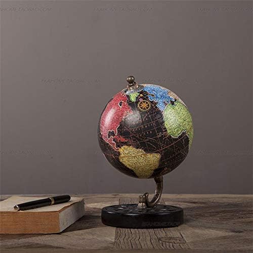 ZAMTAC American Retro Globe украси рачно изработено дрво за декорација на мали глобуси, влезна канцеларија за книги, декор, украсен подарок за домаќинство -