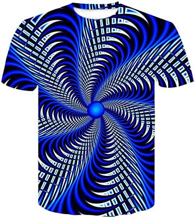 2023 Нови машки модни 3Д маици за печатење Смешна графичка шема на екипажот на екипажот за кратки ракави маички маички