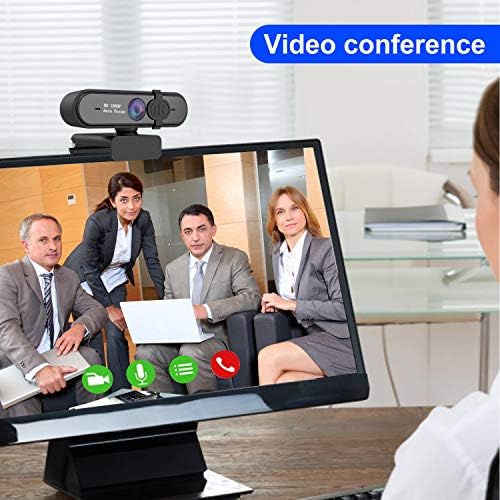 Целосна HD 1080p Веб Камера Со Микрофон, USB Конекција/Автоматски Фокус/Приклучок И Репродукција На Веб-Камера Во Живо За Видео Повици,