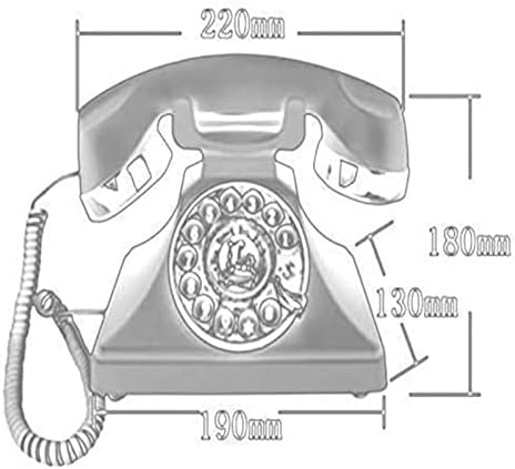 Fildline телефонски модни ротирачки телефонски телефони со ретро старомодни фиксни телефони со метално bellвонче, кабел телефон со звучник и