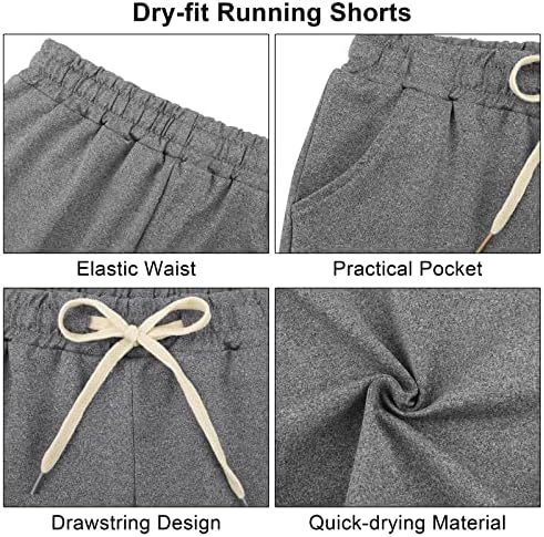 Порока 6 пакувања девојки со суво фит-шорцеви Активни перформанси кратки летни спортски шорцеви со џеб за влечење за деца