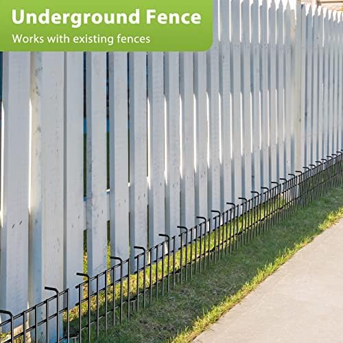 Оушенг 10 панели животинска бариера ограда за кучиња, испукана метална метална анти -кучиња за копање градина граница, под копнени оградувачи