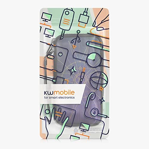 KWMobile Neoprene Sneive за големина на паметен телефон XL - 6,7/6,8 - кутија за торбичка за апсорбирање на шок - Заштитна телефонска торба - Мултидимензионално злато/сино/темно син?