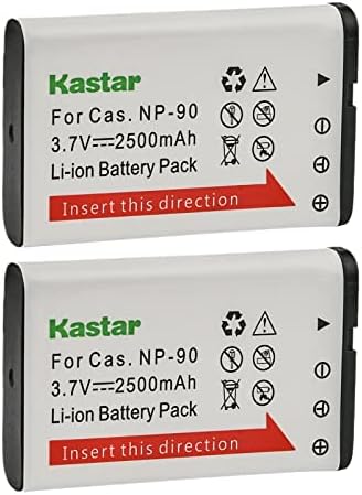 Замена на батеријата со 1-пакет за 1-пакет за Casio NP-90 NP-90DBA батерија, BC-90L Charger, Casio Exilim EX-FH100 EX-FH100BK, Exilim