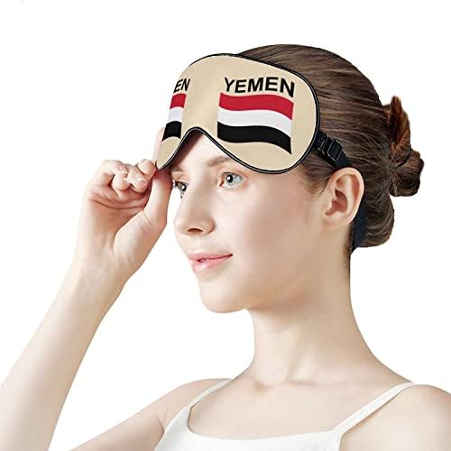Знаме На Јемен Маска За Спиење Лесна Маска За Очи Маска За Очи Покријте Ја Со Прилагодлив Ремен За Мажи Жени
