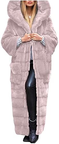 Зимски палта на Sinzelimin за жени со крзно со крзно, макси кардиган, бушава палто, нејасно руно јакна, врвови за надворешна облека