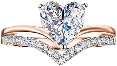 925 Сребрена златна облик на срцев облик за жени девојки минималистички циркон жени моден тренд прстен дами накит