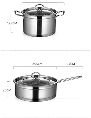 н / а 4 Садови За Готвење 8 Парчиња Комплет Садови За Готвење Сет За Садови Од Нерѓосувачки Челик Тава Тенџере Супа Млеко Тенџере Тава Кујна