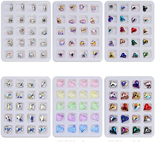 20 парчиња нокти уметност дијамантски накит срцев нокти Rhinestones