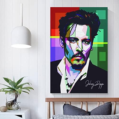 CPYJW Johnони Деп Постер Jackек Спароу - Постери 16x24inch Canvas Wallsидови Уметнички дневна соба Спална соба Спална соба за wallsидови за