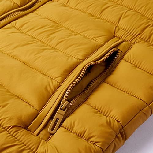 Памук мантил за машка машка палта стојат јака зимска топла ватирана јакна без ракави, обична облека за gилет, жолта, xxl
