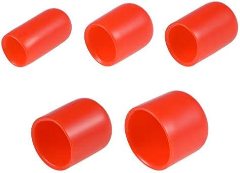 uxcell 25pcs тркалезни гумени капаци на крајни страни 1/4 3/8 1/2 3/4 7/8 Црвен винил капакот на завртките Заштитени заштитени заштитени