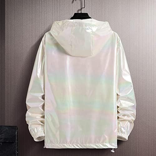 Менс мода едноставна шарена градиент светла површина џеб кардиган џемпер џемпер јакна млади зимски јакни