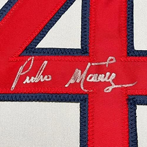 Врамен Автограм/Потпишан Педро мартинез 33х42 Бостон Греј Бејзбол Џерси ЈСА КОА