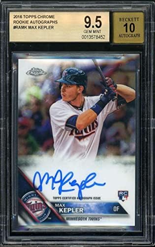 Max Kepler Rookie Card Topps Chrome Rookie Autographs #ramk BGS 9,5 - картички за дебитант со бејзбол