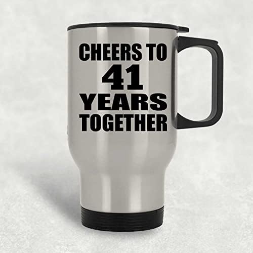 Дизајнирајте 41-годишнина На Здравје До 41 Година Заедно, Сребрена Патна Кригла 14оз Изолирана Гимнастика Од Нерѓосувачки Челик, Подароци
