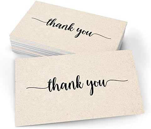321 Долга ви благодарам на белешки за мала визит -картичка 3,5 x 2 - за подароци, забави, свадби и секоја пригода - направена во САД - Kraft Tan